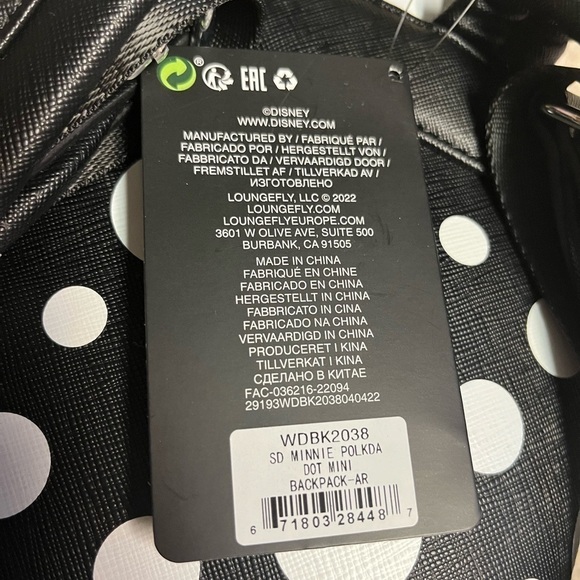 NWT Loungefly Black and White Polk A Dot Minnie Mouse Bag - Picture 6 of 6